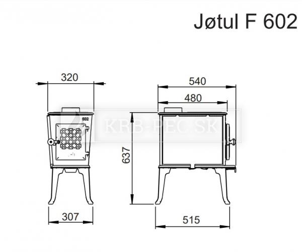 Jøtul F 602 N liatinové kachle krb-pec