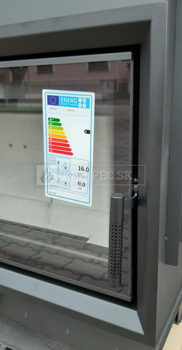 Kratki Lucy 16 teplovzdušná oceľová krbová vložka s rovným presklením krb-pec