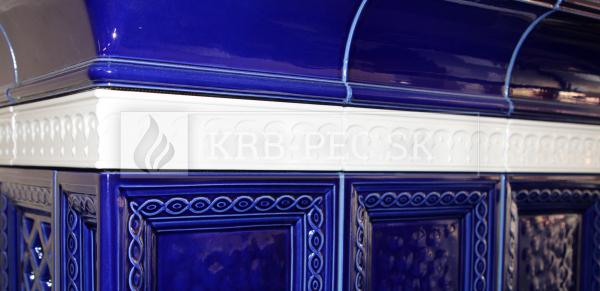 Hein BARACCA OU cisárska modrá keramické kachle s kvalitnou krbovou vložkou krb-pec