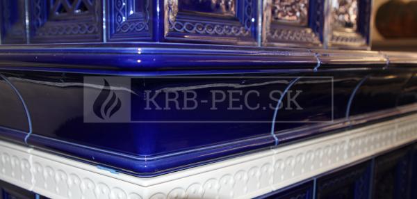 Hein BARACCA OU cisárska modrá keramické kachle s kvalitnou krbovou vložkou krb-pec