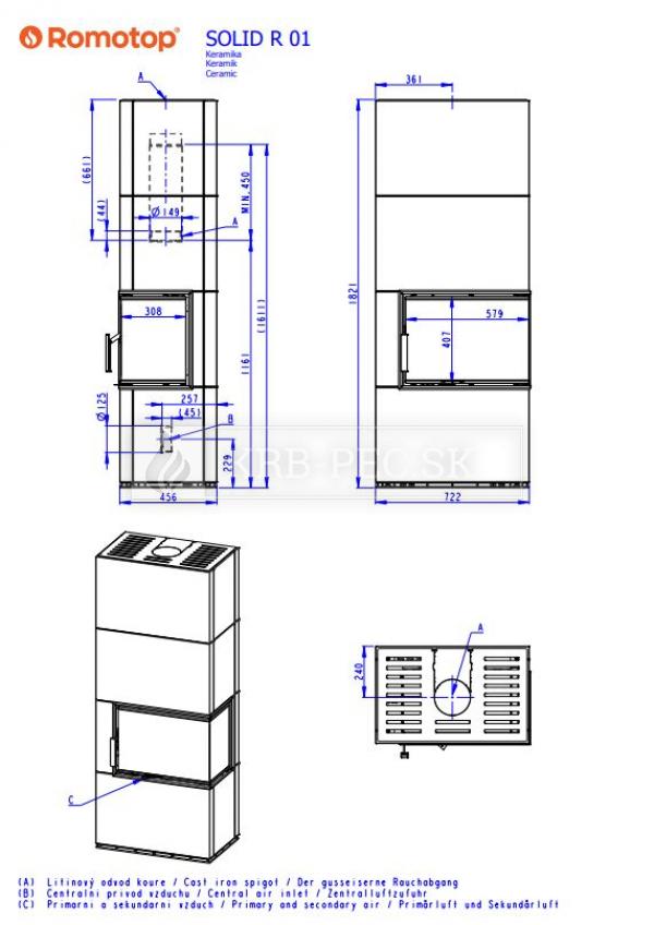 Hein Solid R krbové kachle s veľkoformátovou keramikou krb-pec