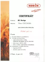 Kobok certifikát - Odborné školenie - AZ DESIGN - Tibor Chudoba krb-pec