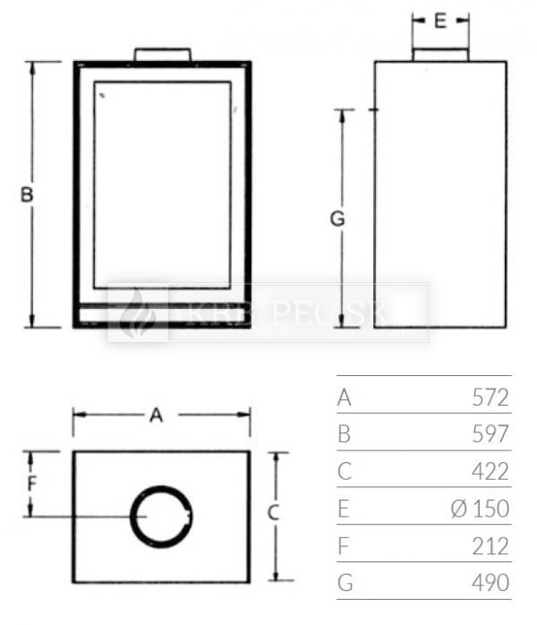 Nestor Martin TQ33 teplovzdušné krbové kachle s rovným presklením krb-pec