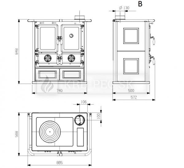 La Nordica Rosetta Maiolica sporák krb-pec