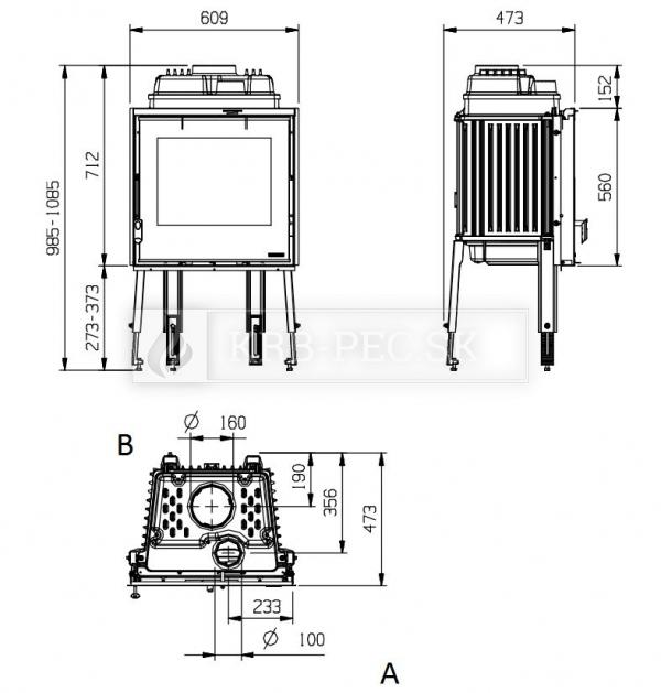 La Nordica Focolare 60 liatinová krbová vložka krb-pec