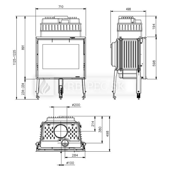 La Nordica Focolare 70 liatinová krbová vložka krb-pec