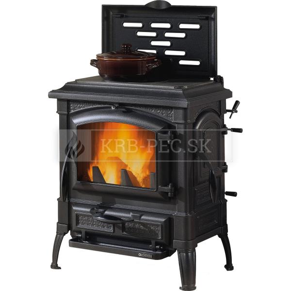 La Nordica Isetta s varnou platňou krb-pec