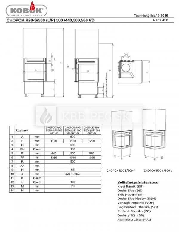 CHOPOK R90 S/500 L/P VD 500/440,500,560