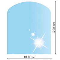 Sklo pod kachle skosený oblúk 100x120 cm