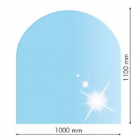 Sklo pod kachle oblúk 100x110 cm