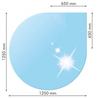 Sklo pod kachle slza 125x125 cm