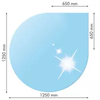 Sklo pod kachle slza 125x125 cm