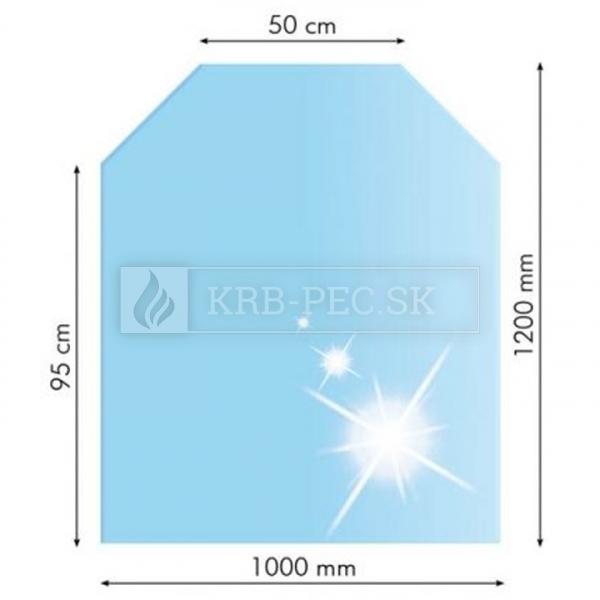 Sklo pod kachle šesťuholnik 100x120 cm