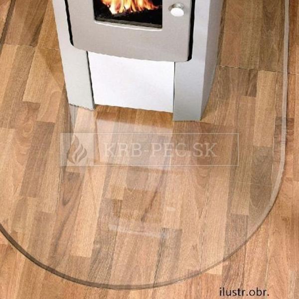 Sklo pod kachle skosený oblúk 85x110 cm