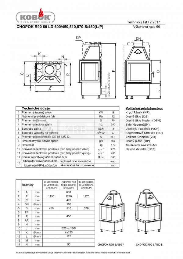 Kobok Chopok R90 60 LD 600/450 510 570-S/450 L/P krb-pec