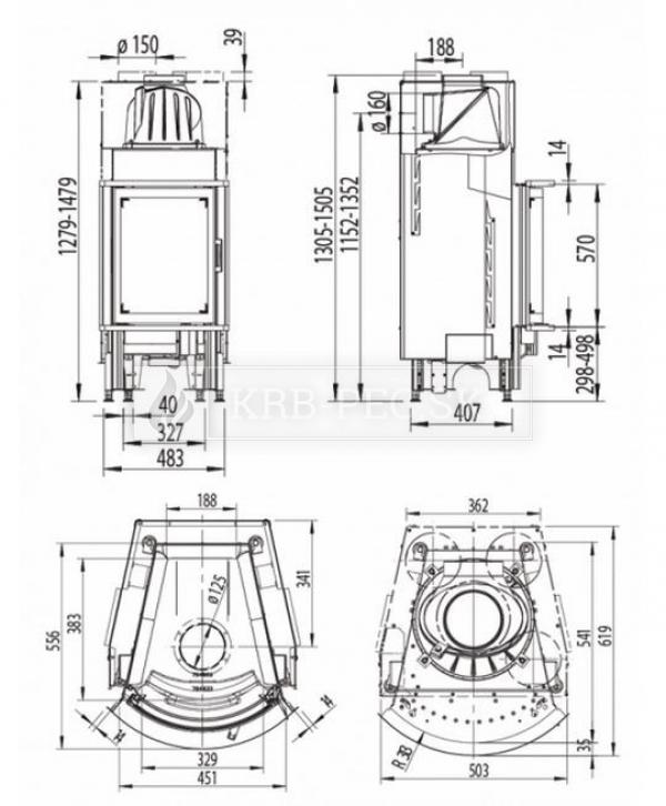 Austroflamm KV 45x57 K oblé