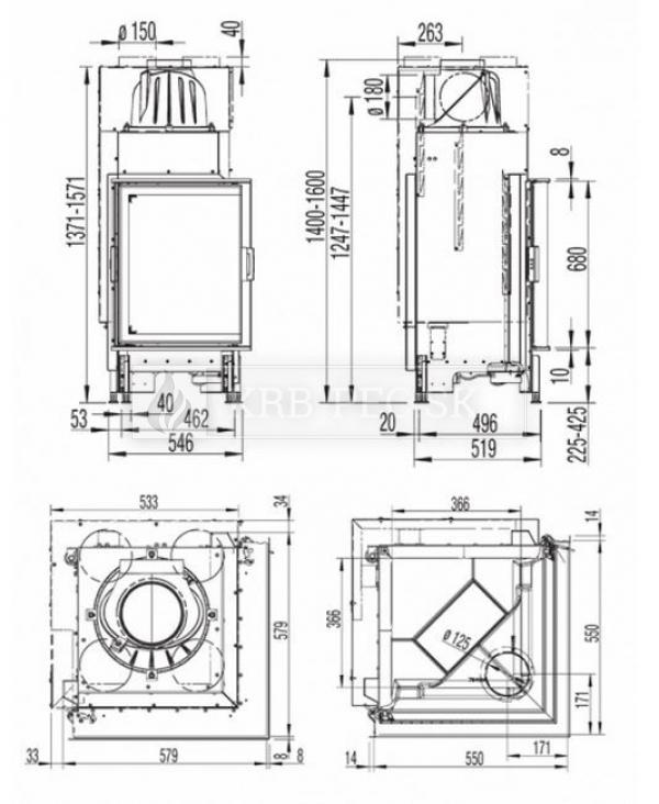 Austroflamm KV 55x55x68 K