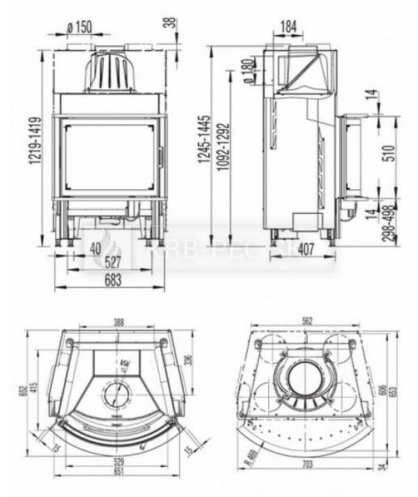 Austroflamm KV 65x51 K oblé