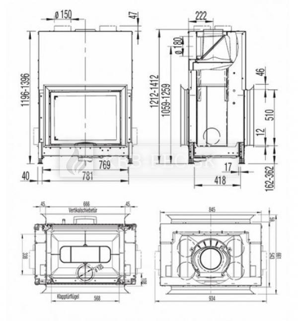 Austroflamm KV 66x51 S obojstranné