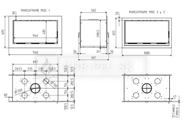 Hergom SERE 100 2C krbová kazeta s priehľadným presklením krb-pec
