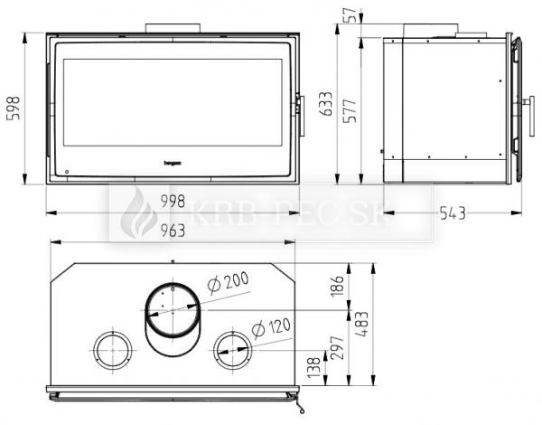 Hergóm NATURE 100 krbová kazeta s termostatickým diaľkovým ovládaním krb-pec