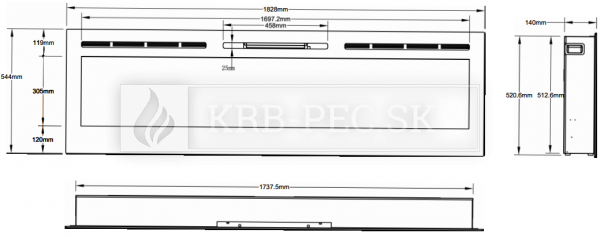 Aflamo Majestic 72 elektrický krb krb-pec