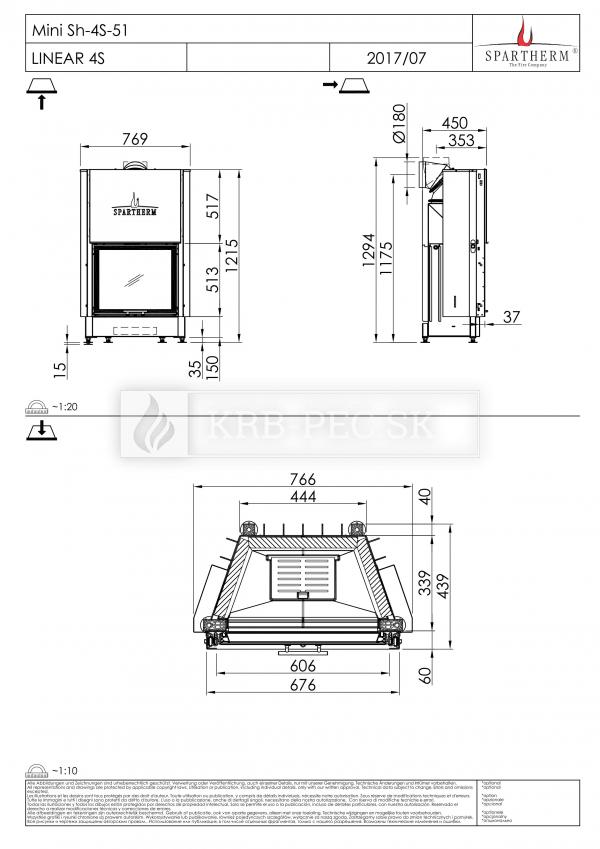 Spartherm Mini SH 51 rovná kozubová vložka krb-pec