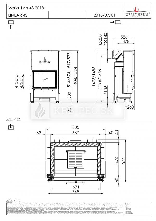 Spartherm Varia 1VH 57 rovná kozubová vložka krb-pec