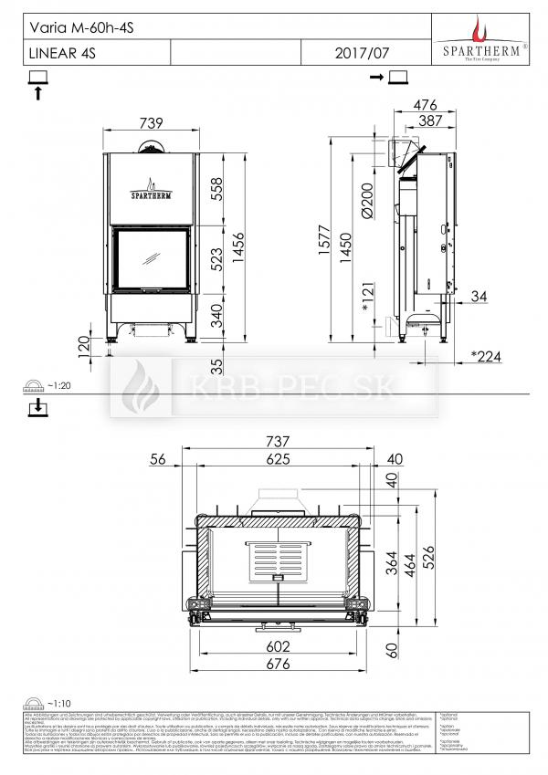 Spartherm Varia M60 rovná kozubová vložka krb-pec