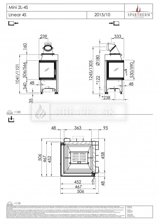 Spartherm Mini 2 L/R rohová kozubová vložka  krb-pec