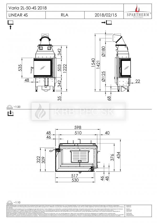Spartherm Varia 2 L/R 50 rohová kozubová vložka  krb-pec