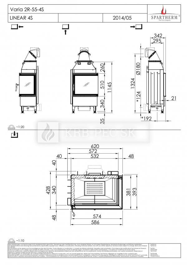Spartherm Varia 2 L/R 55 rohová kozubová vložka  krb-pec