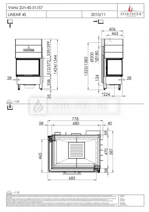 Spartherm Varia 2 L/R 57h rohová kozubová vložka krb-pec