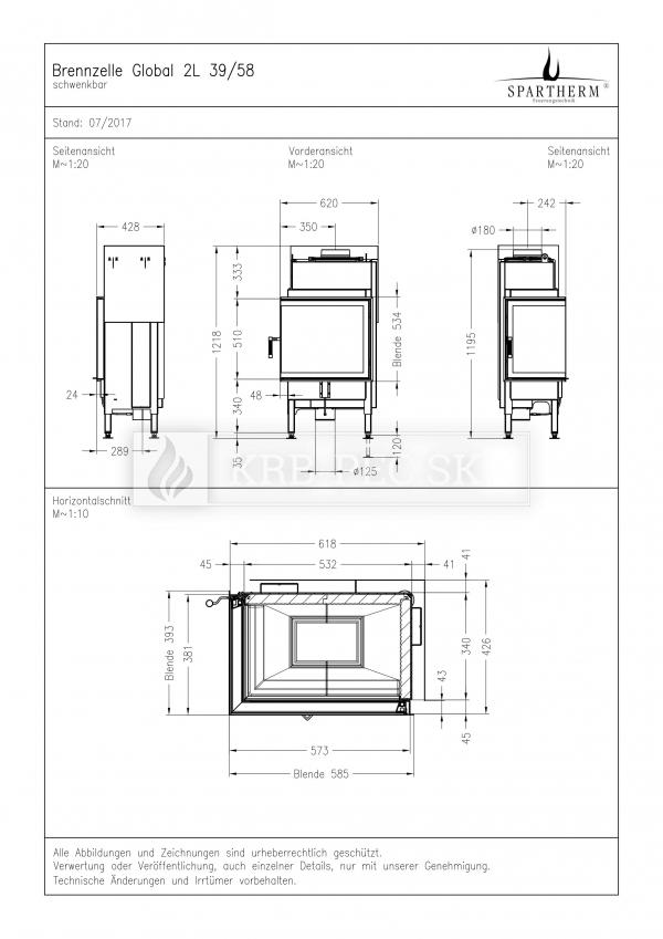 Spartherm Global 2 L/R 39/58 rohová kozubová vložka  krb-pec