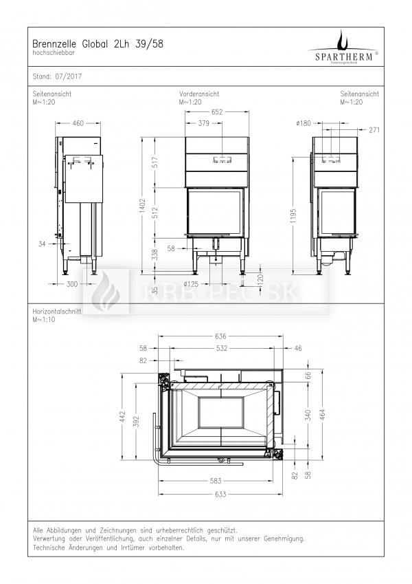 Spartherm Global 2 L/Rh 39/58 rohová kozubová vložka krb-pec