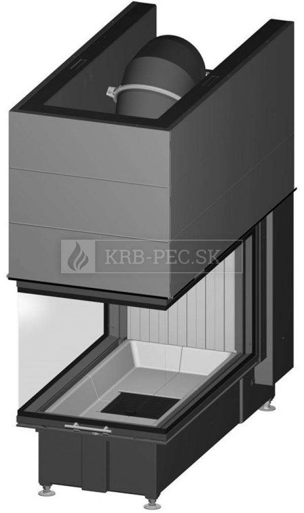 Spartherm Arte U 90h trojstranná kozubová vložka s výsuvnými dvierkami a deleným sklom krb-pec