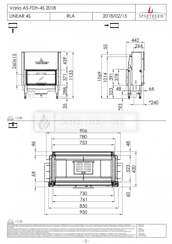 Spartherm Varia AS FDh 2 obojstranná kozubová vložka s výsuvnými dvierkami krb-pec