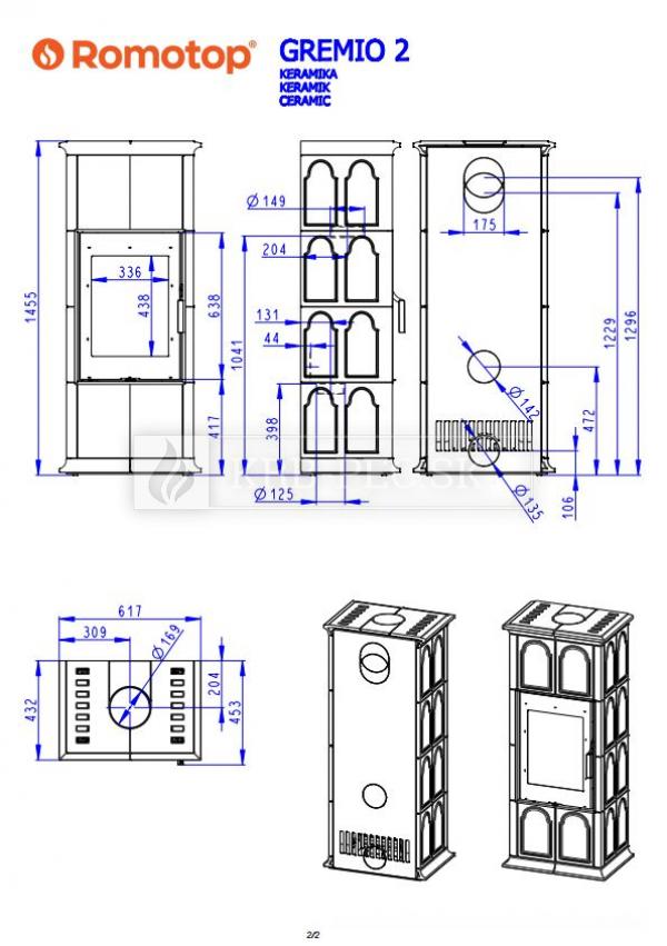 Hein Gremio 2 klasické keramické kachle krb-pec