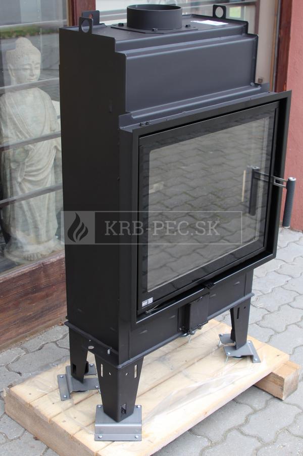 BeF Passive 6, čierny carcon, rám teplovzdušná krbová vložka rovná krb-pec