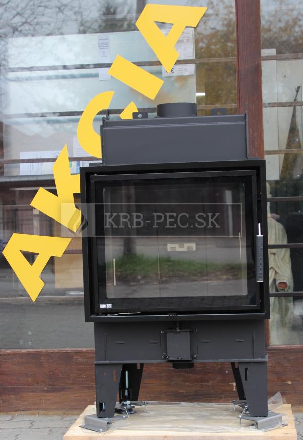 BeF Passive 6, čierny carcon, rám teplovzdušná krbová vložka rovná krb-pec