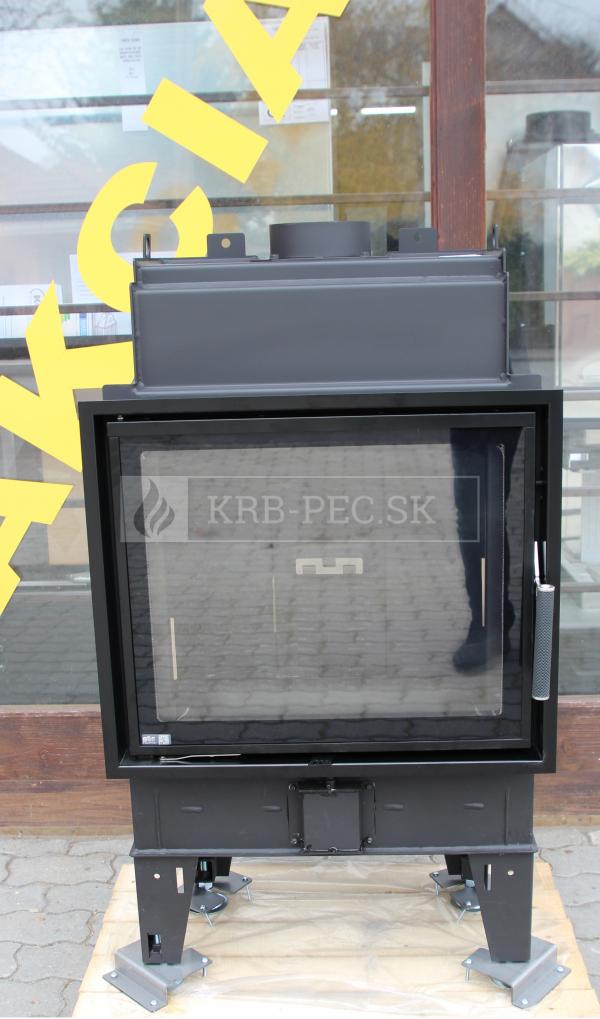 BeF Passive 6, čierny carcon, rám teplovzdušná krbová vložka rovná krb-pec