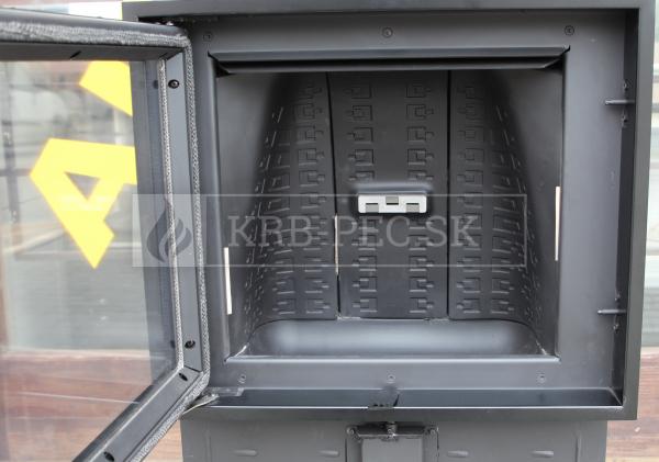 BeF Passive 6, čierny carcon, rám teplovzdušná krbová vložka rovná krb-pec