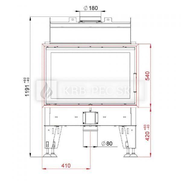 BeF Royal 8 teplovzdušná krbová vložka rovná krb-pec