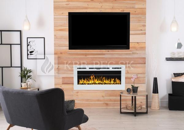 Aflamo Majestic 45 moderný elektrický krb s 3D efektom plameňa biely krb-pec