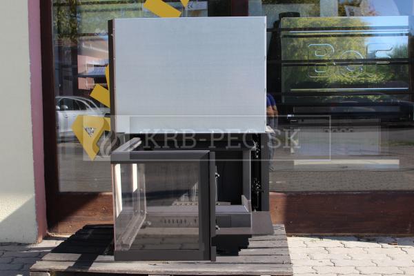 Kratki Maja R BS G rohový krb s výsuvným otváraním dvierok pravé presklenie krb-pec