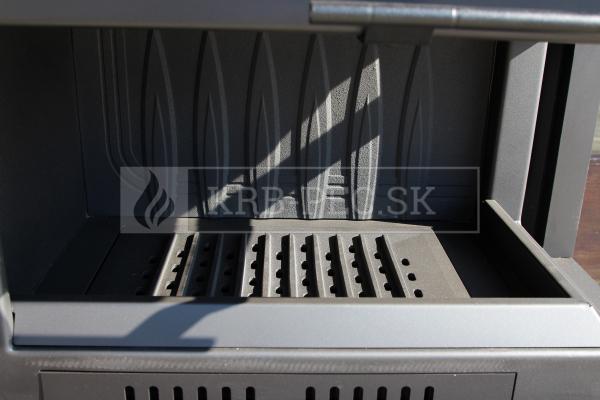 Kratki Maja R BS G rohový krb s výsuvným otváraním dvierok pravé presklenie krb-pec
