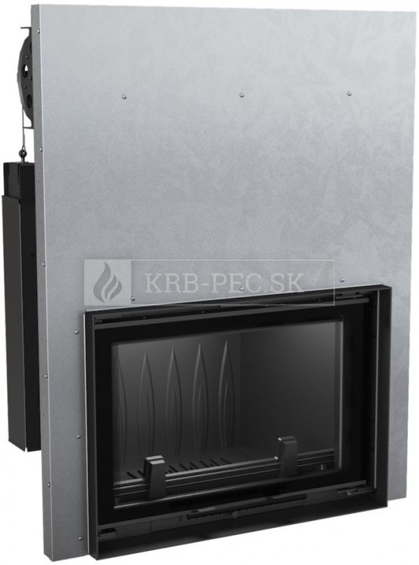 Kratki Wiktor G DECO teplovzdušná krbová vložka s výsuvným otváraním dvierok a DECO sklo krb-pec
