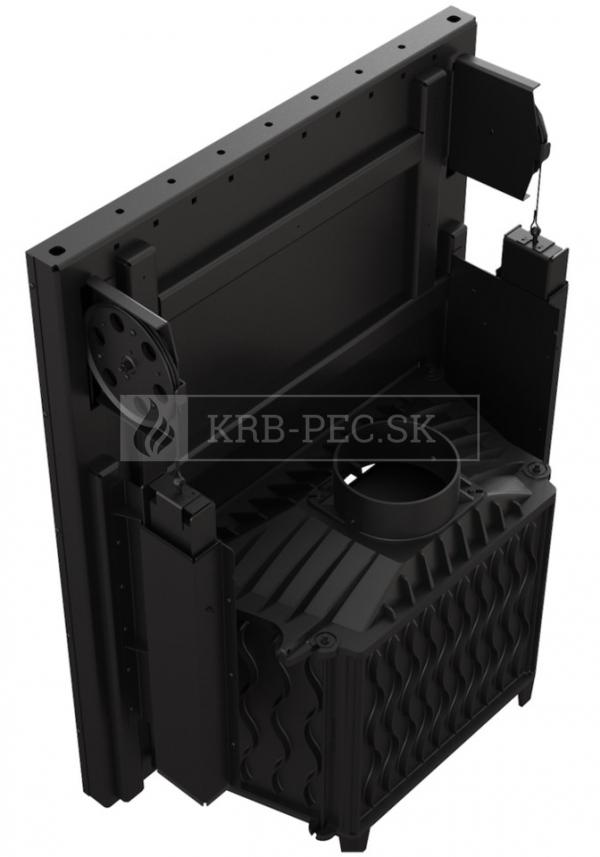 Kratki Wiktor G DECO teplovzdušná krbová vložka s výsuvným otváraním dvierok a DECO sklo krb-pec