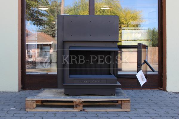 Kratki Zuzia P DECO BS G rohová krbová vložka gilotína s dekoratívnym sklom pravé krb-pec