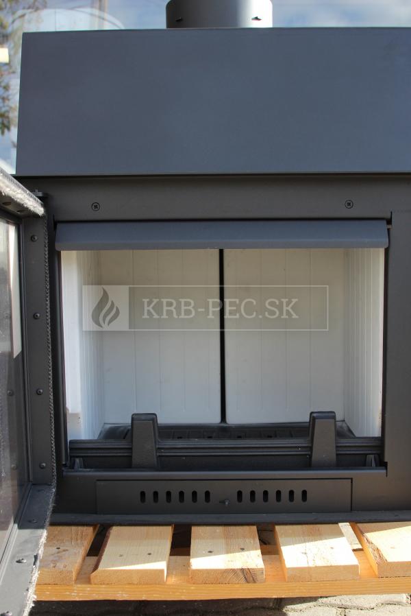 Kratki Zuzia 15 DECO W krbová vložka s teplovodným výmenníkom a DECO sklom krb-pec